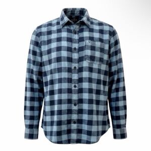 Hollister Navy Blue Button Up Flannel Shirt Mens Medium‎